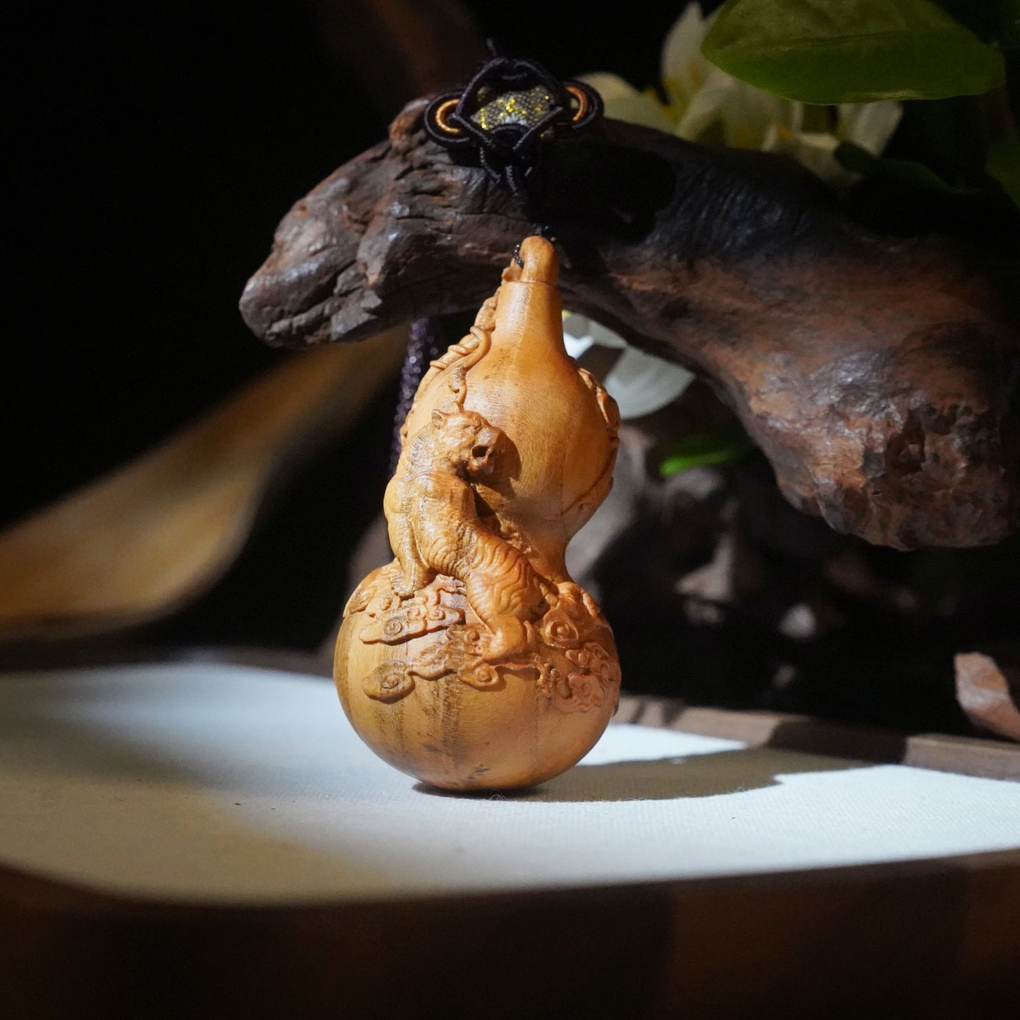 Woodcarving Gourd of Chinese Zodiac - Tiger