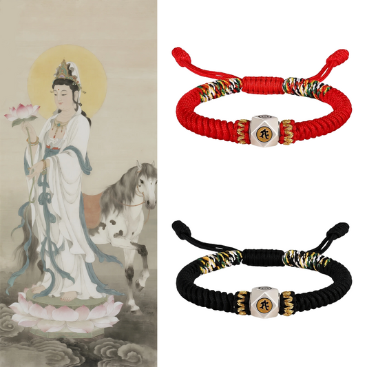 Braided Bracelet Protecting for Zodiac Horse by Mahasthamaprapta Bodhisattva