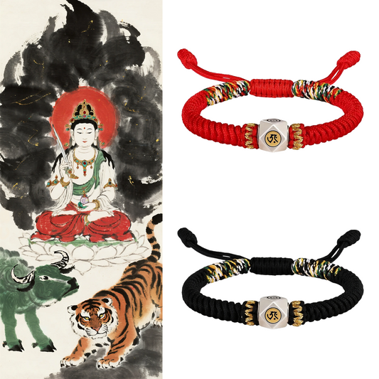 Braided Bracelet Protecting for Zodiac Ox/Tiger by Akasagarbha Bodhisattva