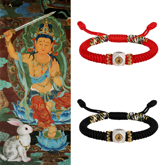 Braided Bracelet Protecting for Zodiac Rabbit by Manjusri Bodhisattva