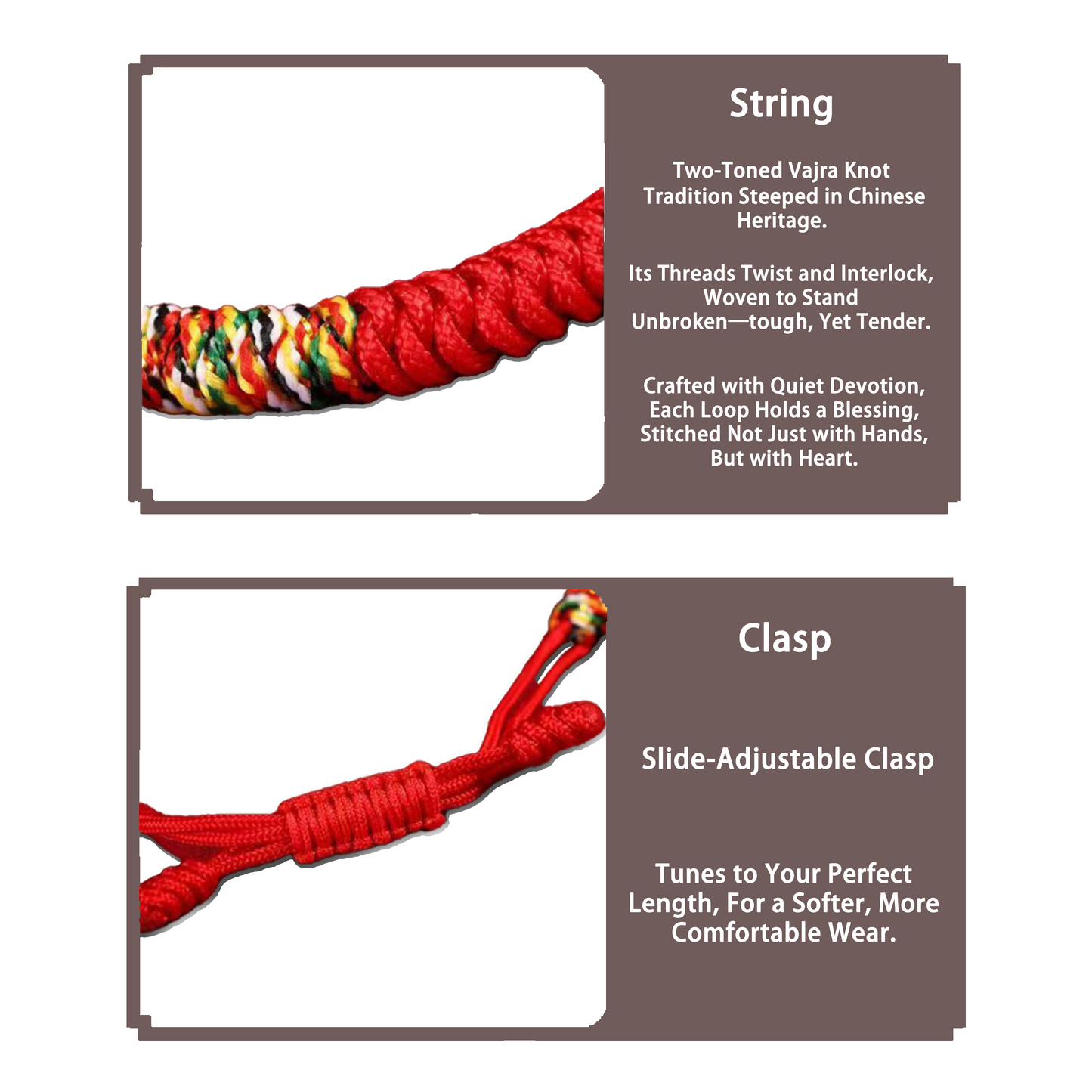 Braided Bracelet Protecting for Zodiac Goat/Monkey by Vairocana Buddha