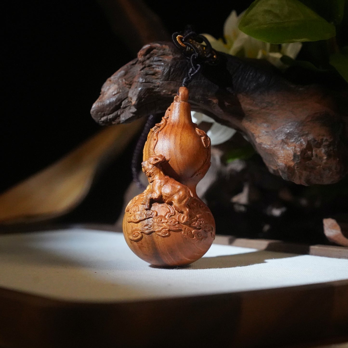 Woodcarving Gourd of Chinese Zodiac - Goat