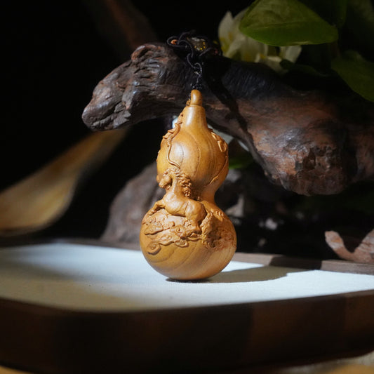 Woodcarving Gourd of Chinese Zodiac - Horse