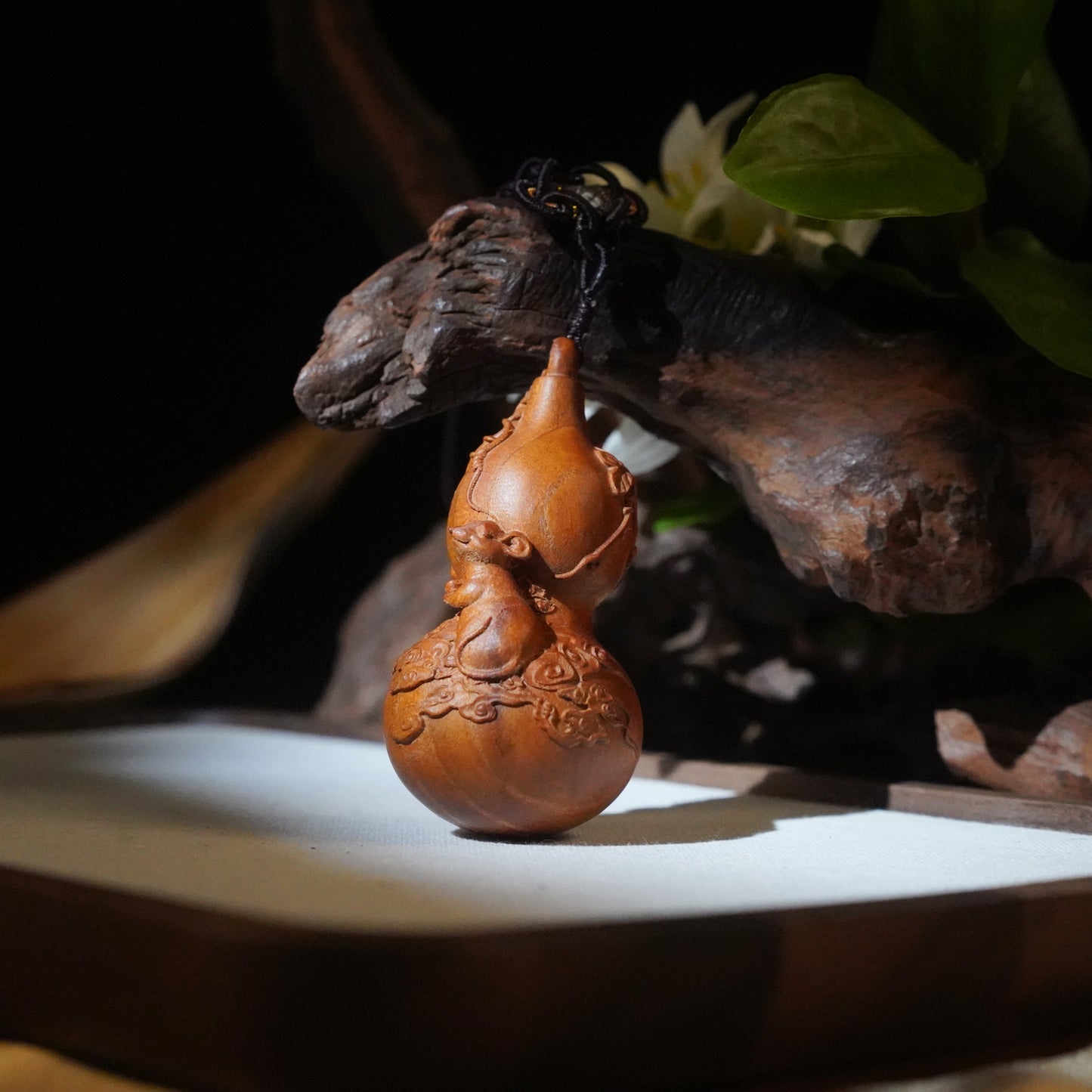Woodcarving Gourd of Chinese Zodiac - Rat